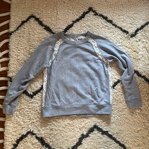 Rebecca Taylor - gray sweatshirt with lace detail - size L